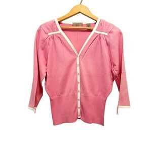 Y2K Preppy Pink Silk Cardigan